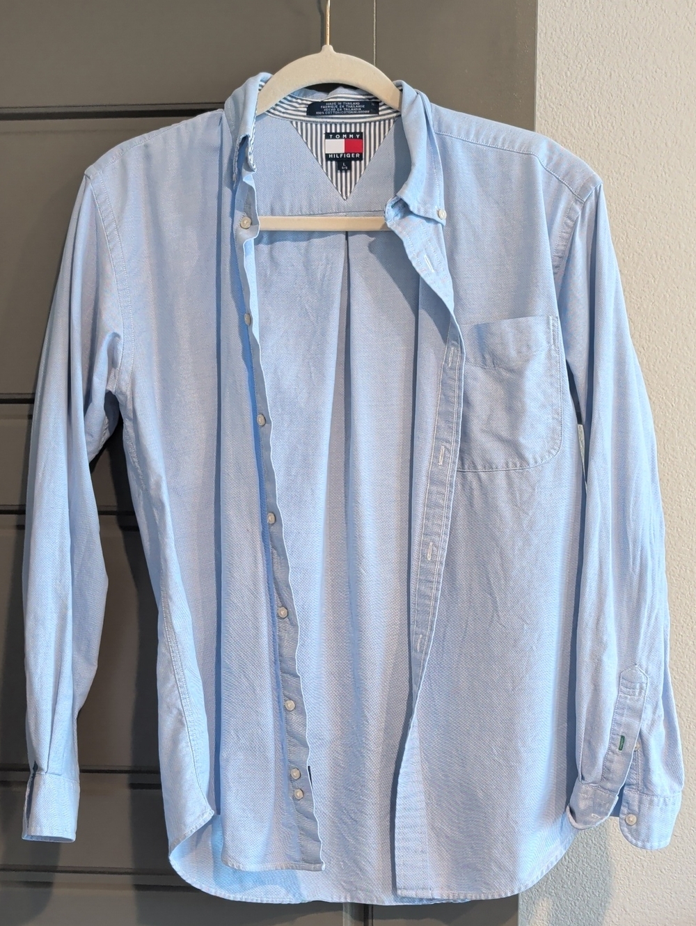 Tommy Hilfiger Light Blue Cotton Button-Down Shirt - Men